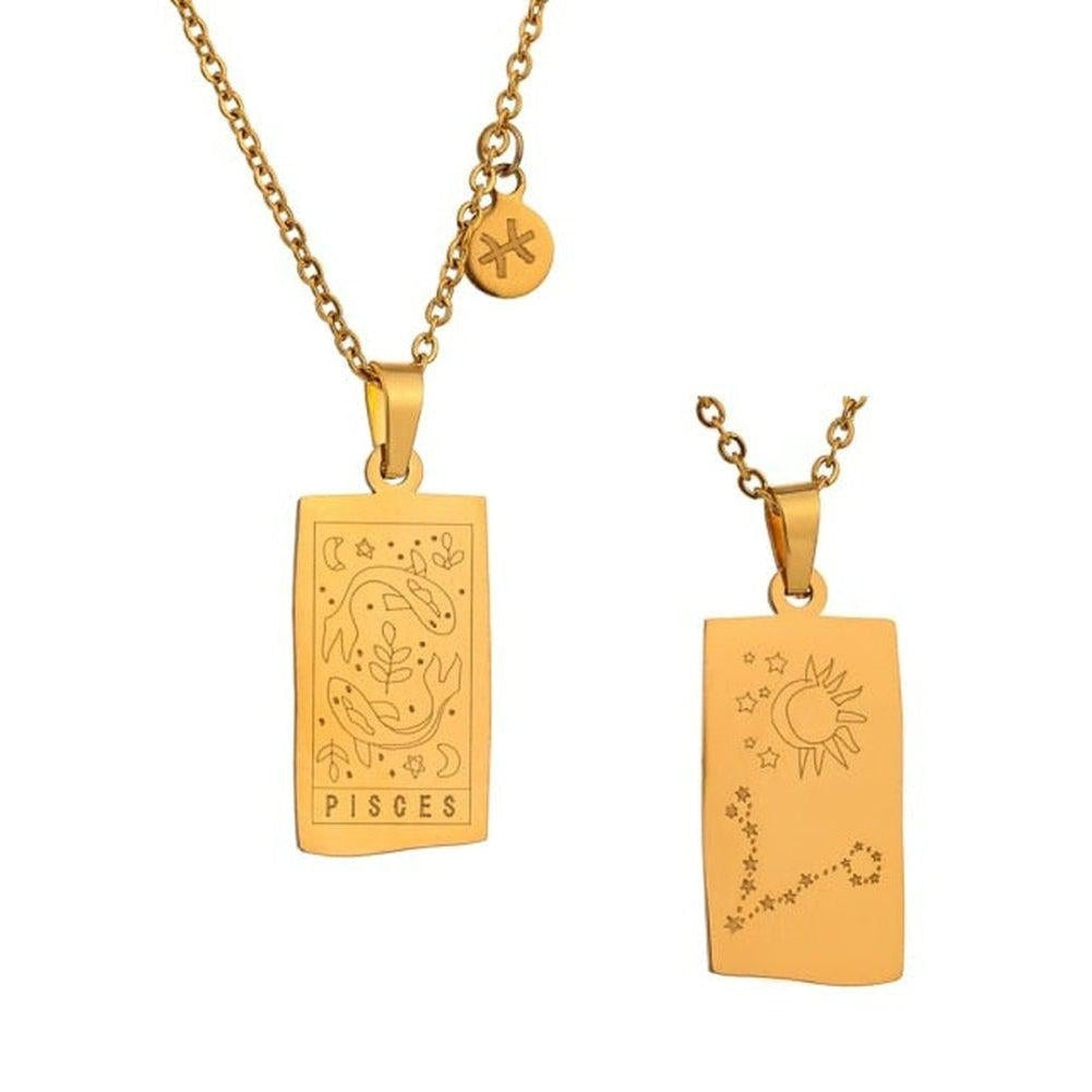 Saint Morris Stainless Steel Zodiac Necklace