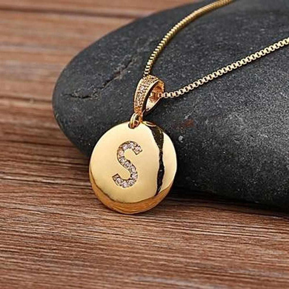 Sky Madrid Initial Charm Necklace