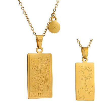 Saint Morris Stainless Steel Zodiac Necklace