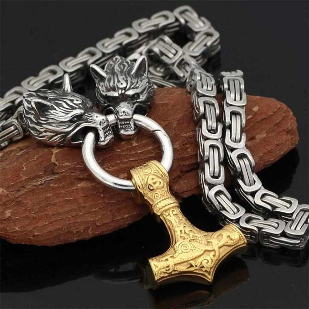 Sky Madrid Stainless Steel Wolf Necklace