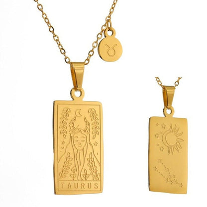 Saint Morris Stainless Steel Zodiac Necklace