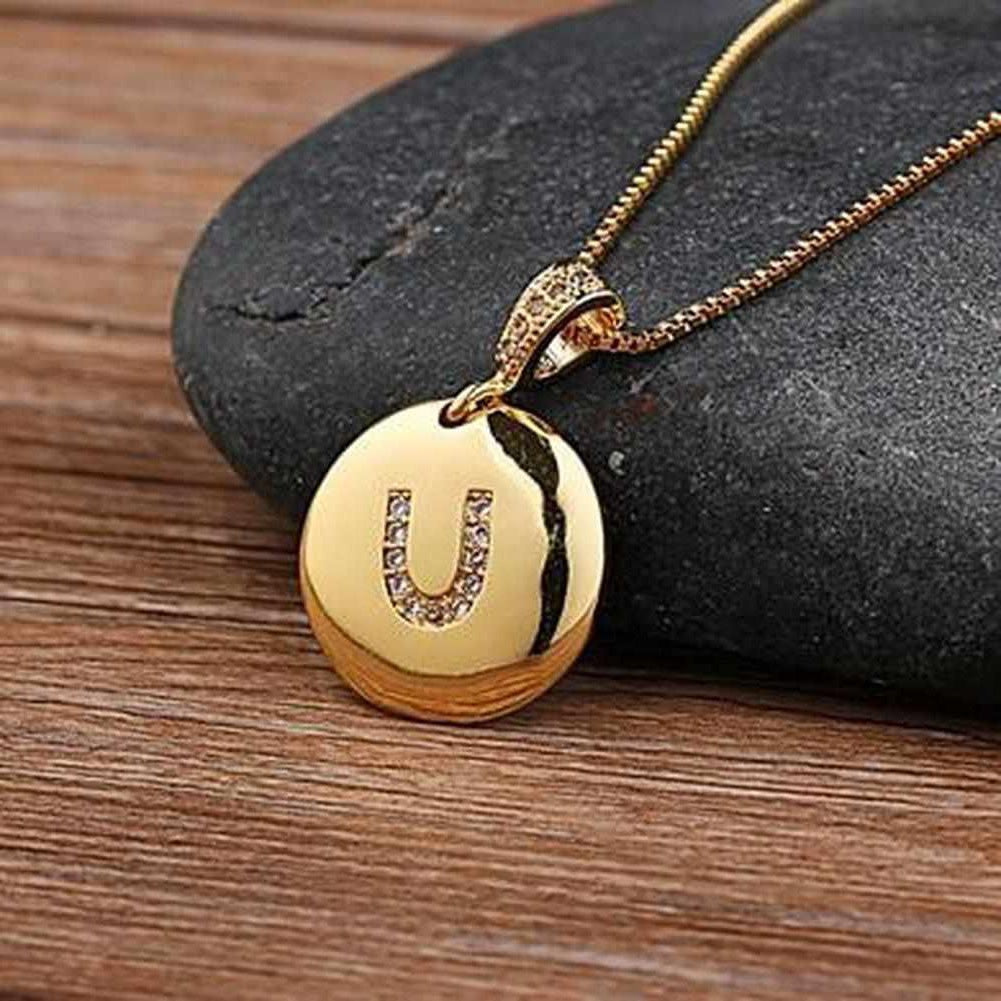 Sky Madrid Initial Charm Necklace