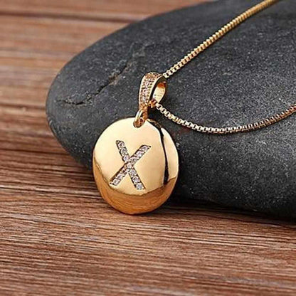 Sky Madrid Initial Charm Necklace