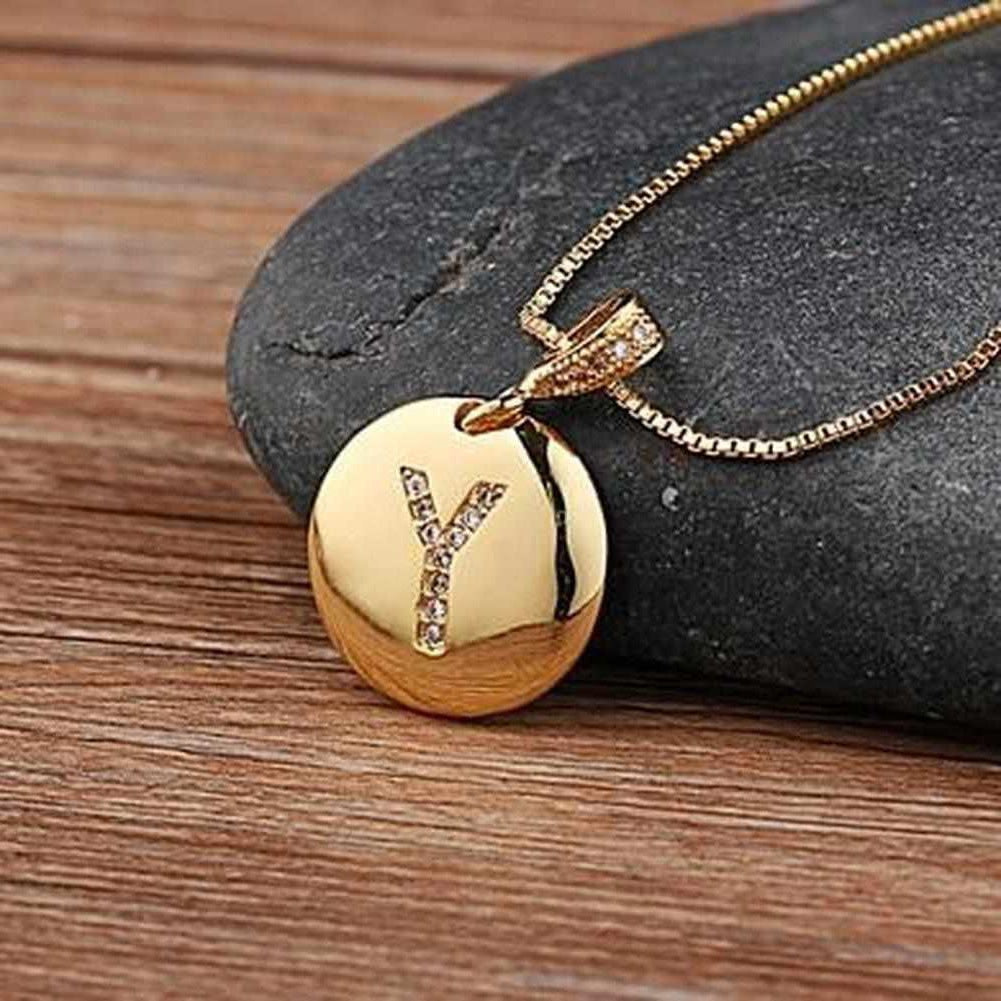 Sky Madrid Initial Charm Necklace